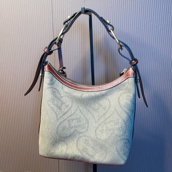 Dooney & Bourke Handbags - Dooney & bourke green purse with brown leather trim